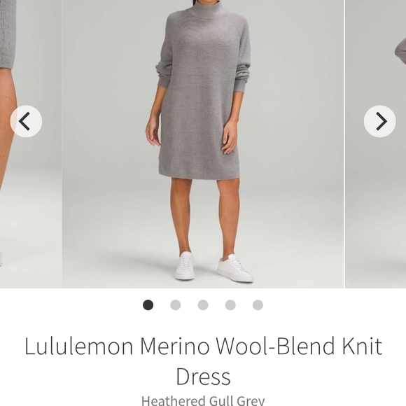 Lululemon Merino Wool-Blend Knit DressHeathered Gull Grey - Picture 1 of 10